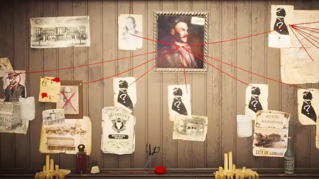 Jacob and Evie Frye hit list board from Assassin’s Creed Syndicate